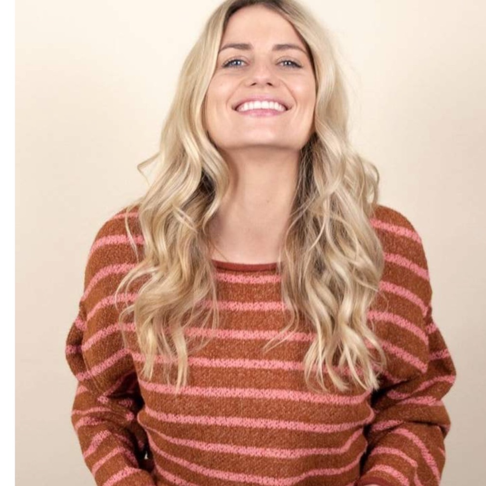 NWT Free People Bardot Stripe Sweater Z29-1 - Picture 3 of 6